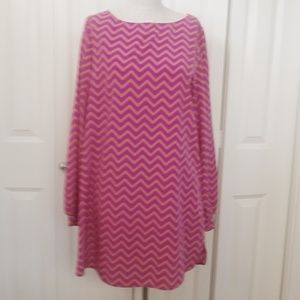 EVERLY Chevron Print Shift Dress M